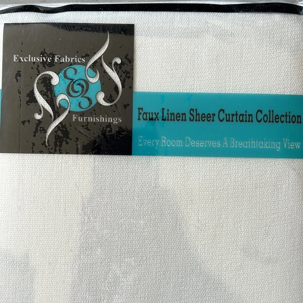 Set of 2 exclusive fabrics furnishings faux linen sheer curtains 50